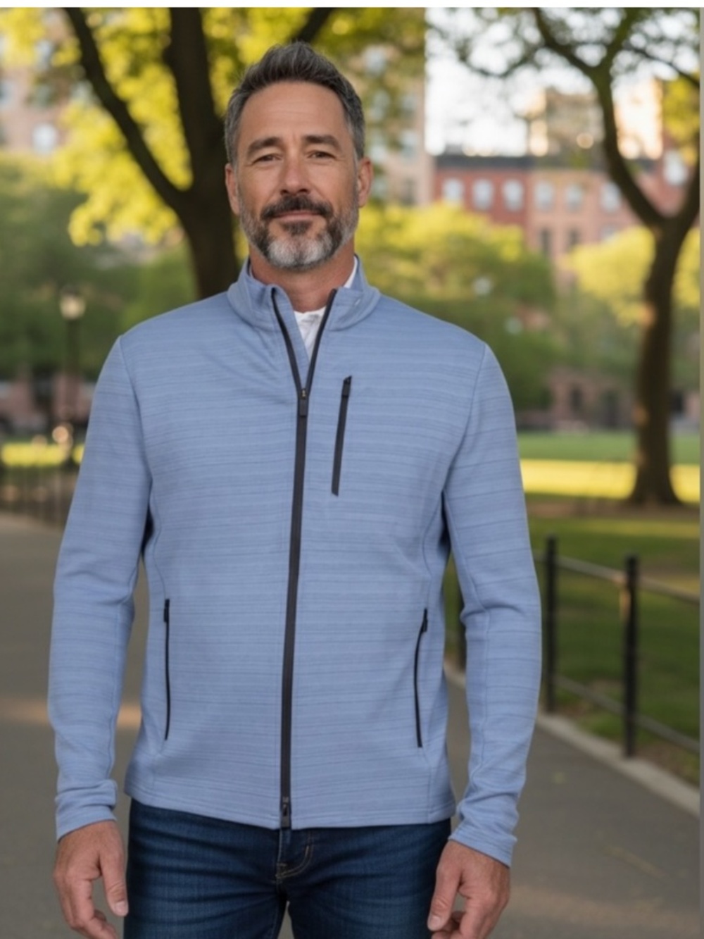 KJUS Men's Colton Midlayer Jacket STEELE BLUE size 52/L